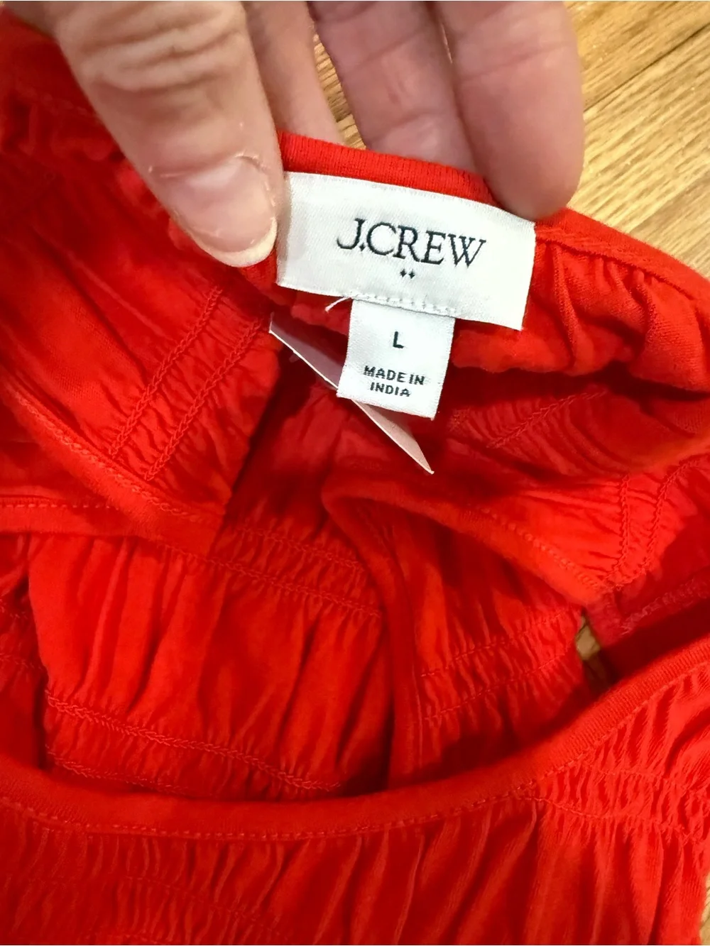 J.Crew Smocked Tank Top NWT Size L | Bright Red Textured Sleeveless Blouse